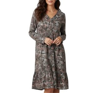 NWOT Haptics Boutique Multicolor Floral Print Button Babydoll Dress Small Medium